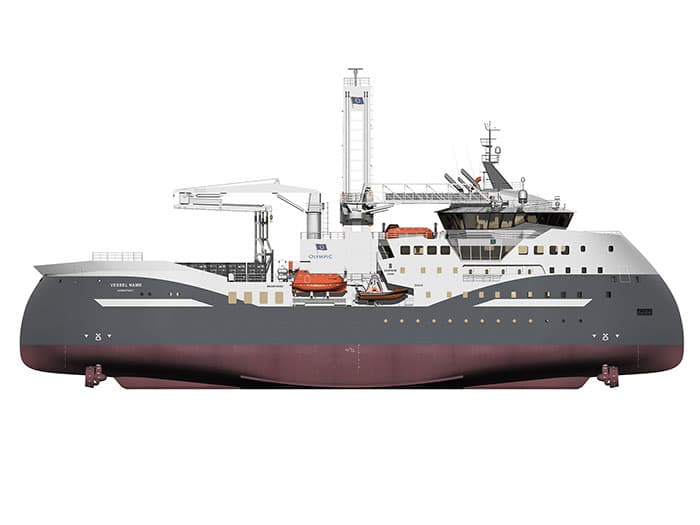 Profile view of SOV with Ampelmann system