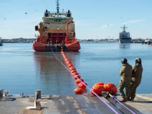 Chouest vessel with Navy divers