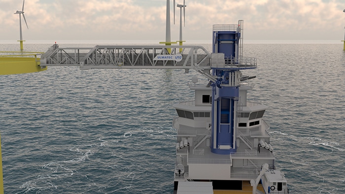 Ultamec gangway deployed at wind turbine