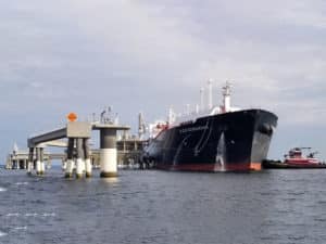 LNG carrier loads at Cove Point
