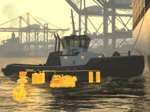 Rendering of methanol-hybrid tug