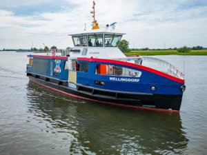 Fully=electric ferry on the water