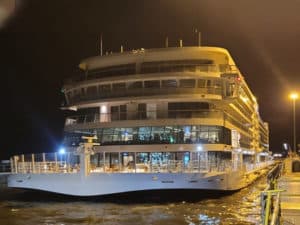 river cruise ship in lock
