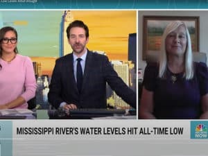 Deb Calhoon TV interview on Mississippi River low water levels