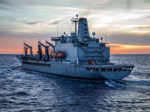 USNS Kanawha (T-AO 196) seen in the Atlantic