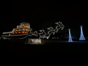 C&C Marine's Christmas light towboat display
