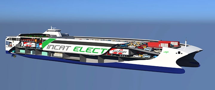 Incat Tasmania electric RO/RO concept