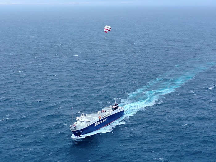 Seawing above ship