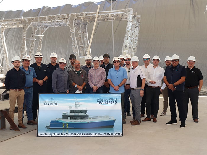 CTV keel laying at St/ Johns Ship Building