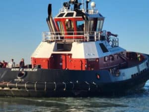 grounded tug boat