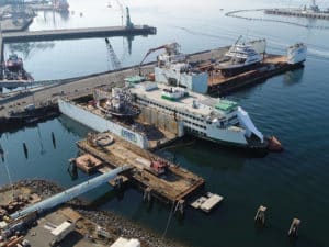 ship repair work underway