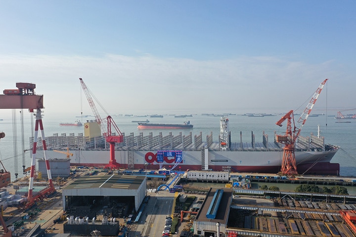 OOCL names its first 24,188 TEU mega vessel OOCL Spain naming cderemonu