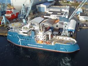 Vessel at yard for SOV to CSOV conversion