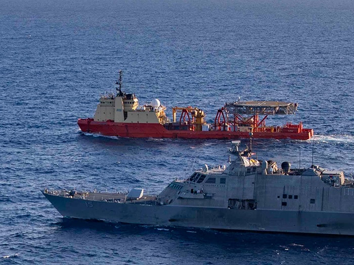 Kellie Chouest seen at work with Navy ship in the Caribbean