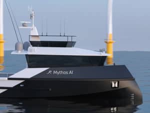 Rendering of autonomous hydrographic survey vessel