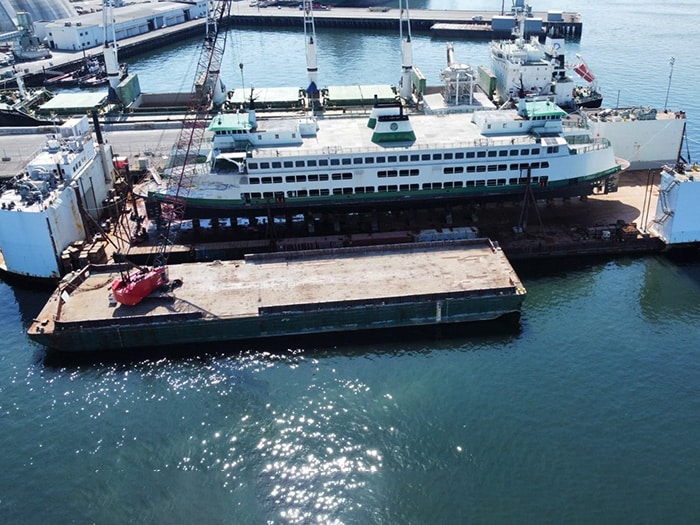 Cathlamet in dry dock