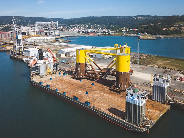 Floating offshore wind project featuring Principle Power platforms