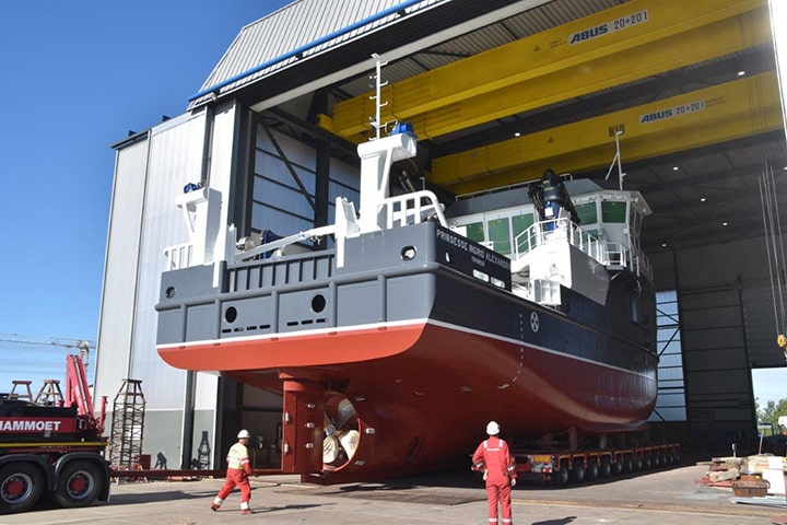 high lift flap rudder fitted to research vessel