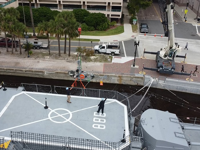 Fincantieri Marine Repair crane assists in DASH lift