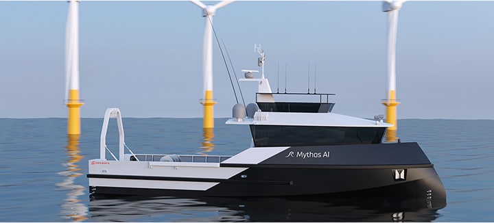 Rendering of autonomous hydrographic survey vessel