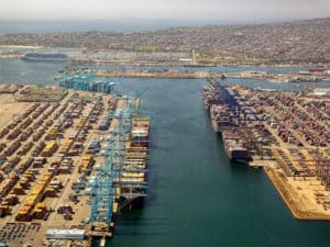 Aerial view of Port of Los Angeles
