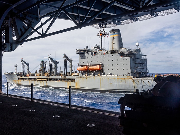 USNS Patuxent (T-AO-201) seen from ship it is about to resupply