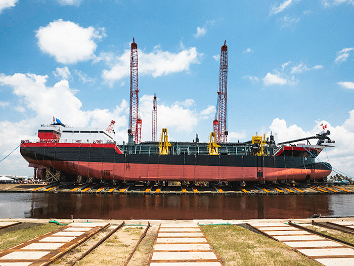 R.B. Weeks dredge before launch