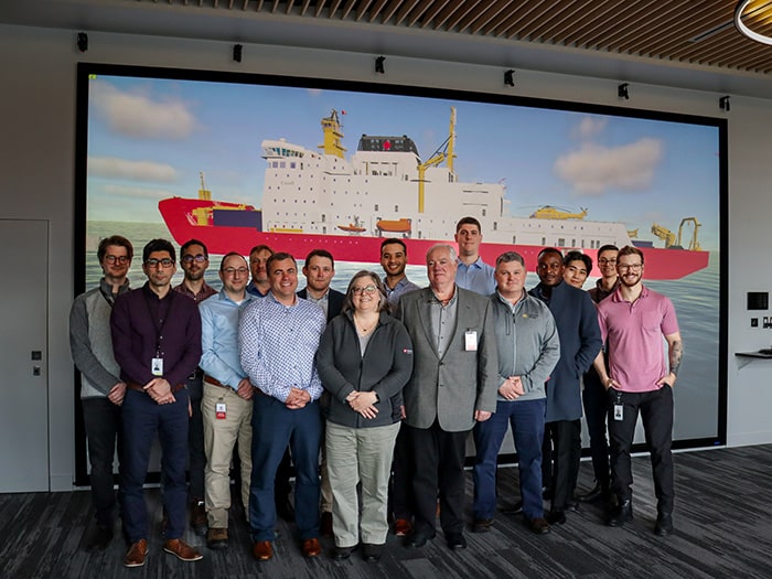 Seaspan Shipyards team is joined by representatives from Gastops, BCS Automation, 3GA Marine at Seaspan's HoloShip