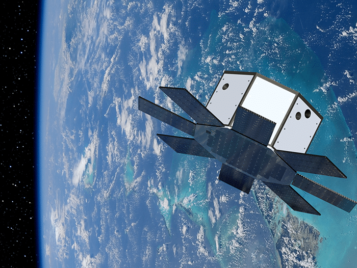 A rendering of a LizzieSat satellite