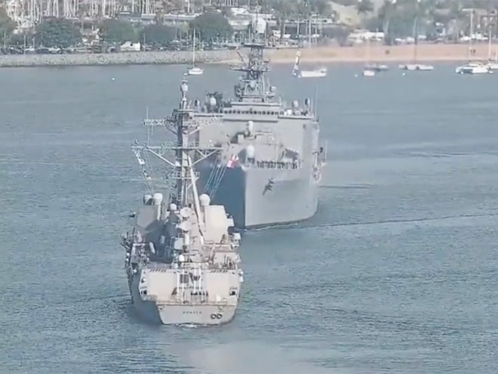 warship near-miss was caught on webcam