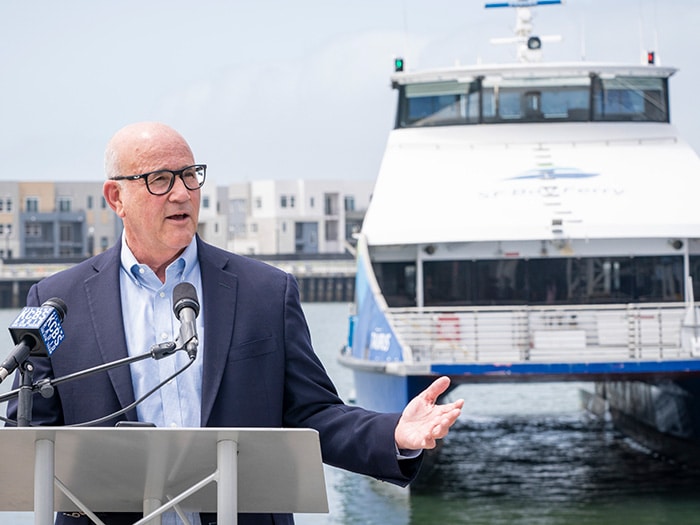 Jim Wunderman explains benefits of ferry clean air conversion project
