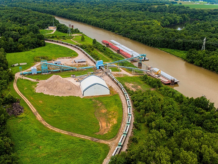 Aerial view of one of four St. Louis regional ports