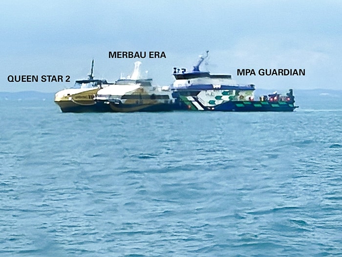 Vessels involved in ferry fire incident