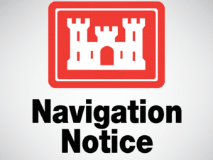 the U.S. Corps of Engineers released a navigation notice saying that mariners should expect to experience intermittent delays at James W. Trimble Lock