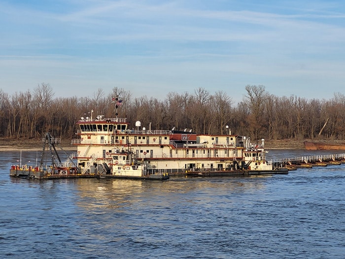 Dredging keeps river traffic moving