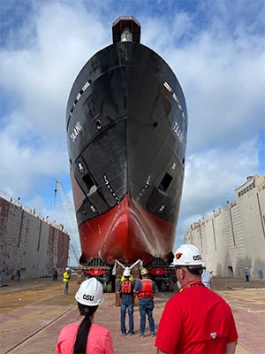 Regional Class Research Vessel (RCRV) Tani in dry dock prior to lauch