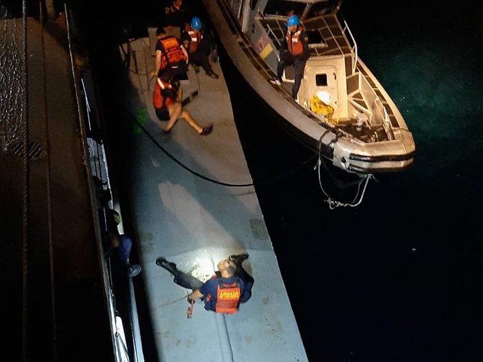 Top view of narco sub after seizure