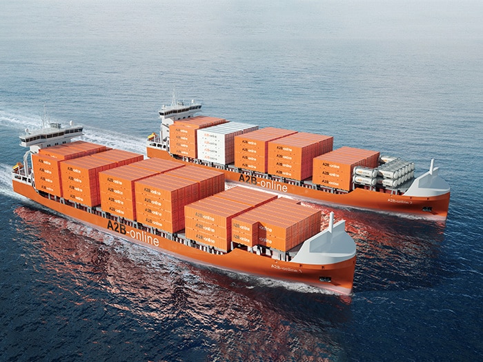 Two A2B-online containerships