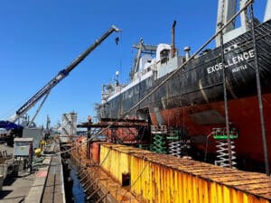 Vessel on dry dock at Everett Ship Repair