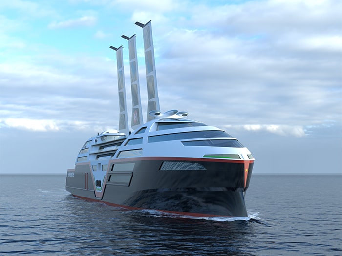Concept drawing of zero-emission cruise ship