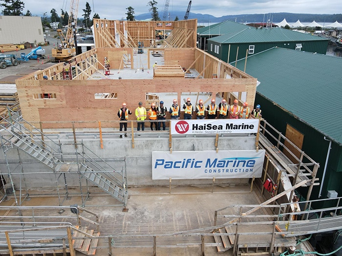 Floating tugboat base under construction