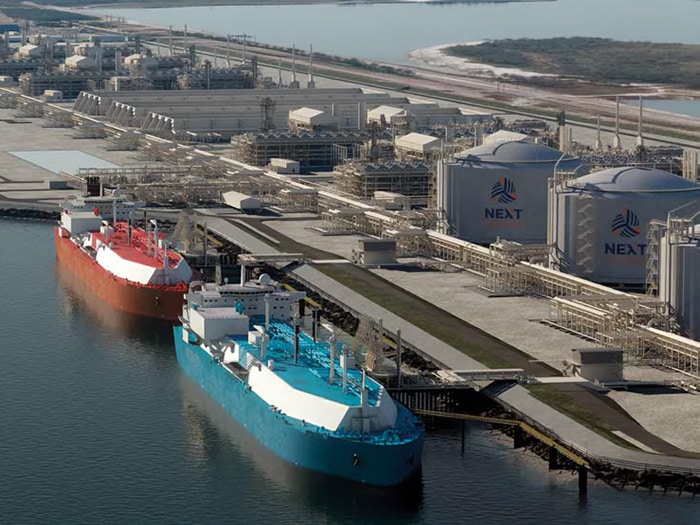 Rendering of completed Rio Grande LNG terminal