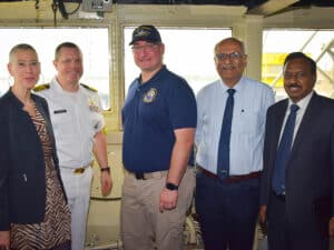 L&T Shipyard was the scene for a welcoming celebration onboard the ship