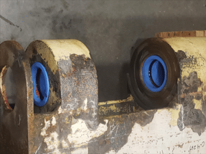 ThorPlas-Blue bearings installed in an articulating rudder with Thorseals in-situ