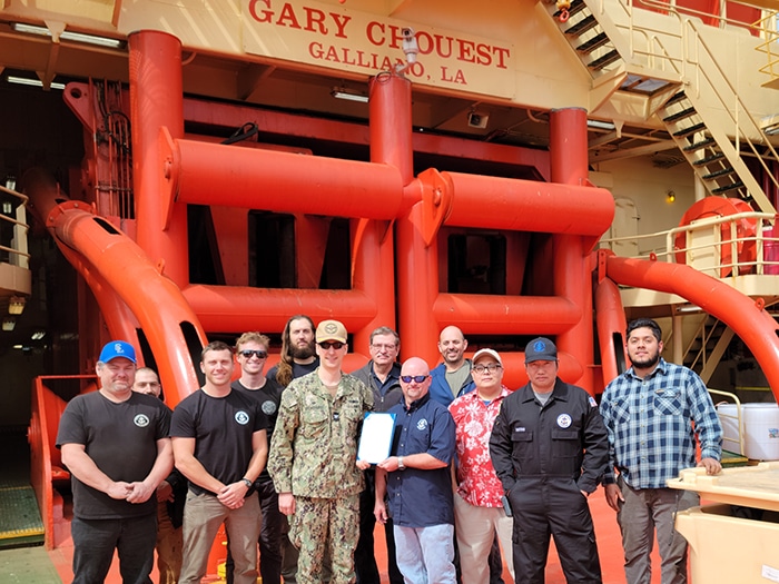 Alpha Marine Services vessel M/V gary Chouest has been called a