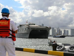 Vessel to be drydocked at Boston Ship Repair seen at work