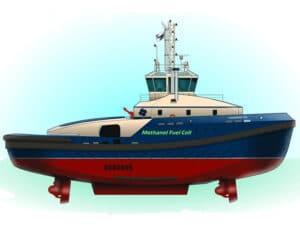 Methanol hybrid fuel cell tug will use Svitzer’s TRAnsverse tug design as the platform