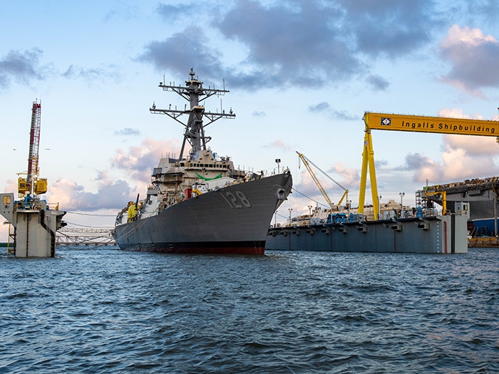 Future USS Ted Stevens (DDG 128) on the water