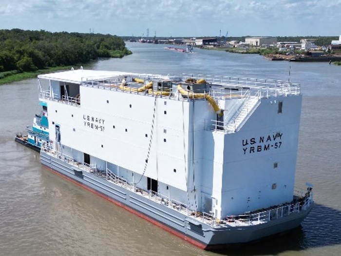 YRBM barge after launch