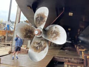 Maine State Ferry vessel rudder following groinding